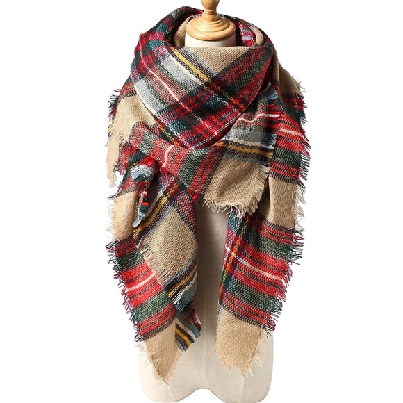 New BoHo Flannel Edge Blanket Scarf XL - Picture 3 of 4